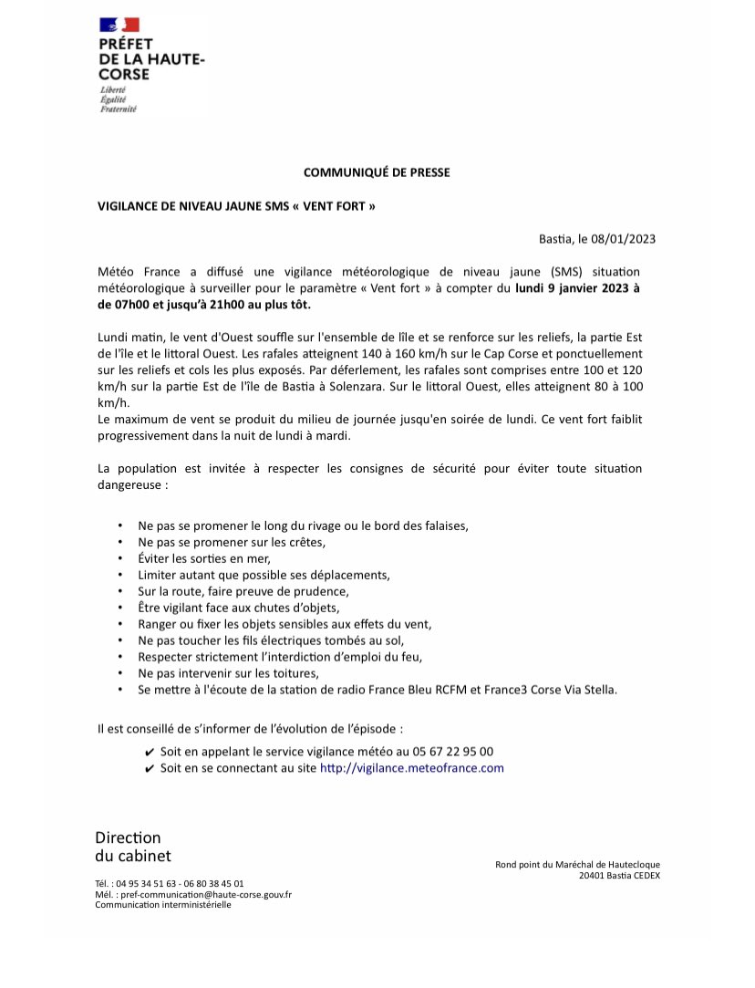 CasaCumunaLuri's tweet image. INFORMATION MÉTÉOROLOGIE VIGILANCE JAUNE #meteo2b