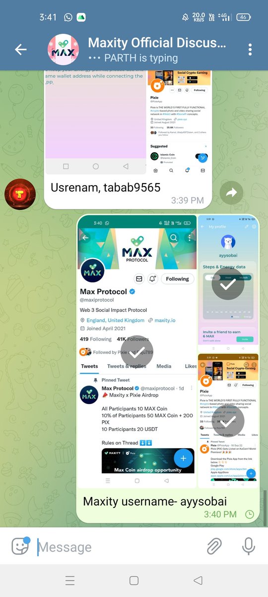 sujan85093's tweet photo. @maxiprotocol @PixieApp Telegram username - @Sujan85093
Maxity username-ayysobai https://t.co/j2pxP3bEhW