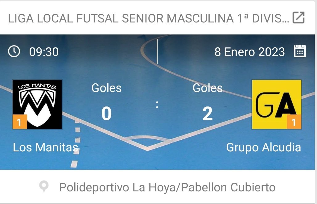 𝐉𝐎𝐑𝐍𝐀𝐃𝐀 𝟏𝟐 | ¡Empezamos el año con victoria y dejando la portería a 0!

¡Nuestros guerreros alcudianos superan 0-2 a Los Manitas en un partido que se ha ajustado por la falta de acierto en el área rival!

⚽ Jandro
⚽ Josevi

#VamosAlcudia