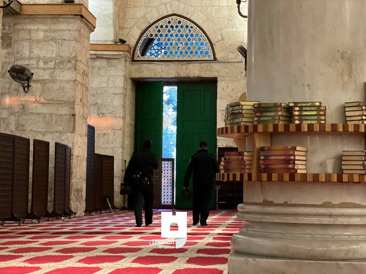 Timesofgaza's tweet photo. lsraeli occupation forces break into Al-Qibli Prayer Hall in the Al-Aqsa Mosque compound this morning. https://t.co/SNUxDdWkcs