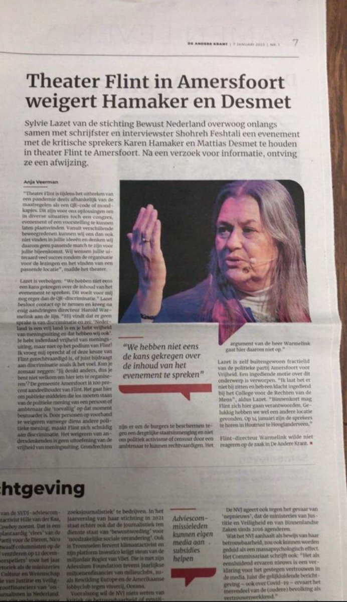 66EvM's tweet photo. #KarenHamakerZondag is één van de meest wijze, belezen en inspirerende vrouwen van #Nederland.
#DeFlint in #Amersfoort weigert haar lezing....want #vrijheidvanmeningsuiting!
Wow....wat een misser!
Nooit meer naar De Flint dus!
Met wederom dank aan #Rutte4! 🤡🤥 https://t.co/9IeqZ1wUDR