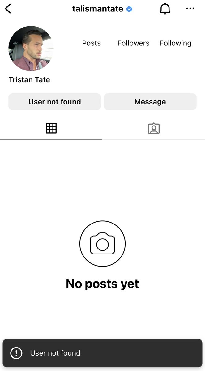 Tristan’s account banned by IG today. Not sure how he broke terms and conditions without access to his account… It seems innocent until proven guilty does not apply when you speak against the narrative.