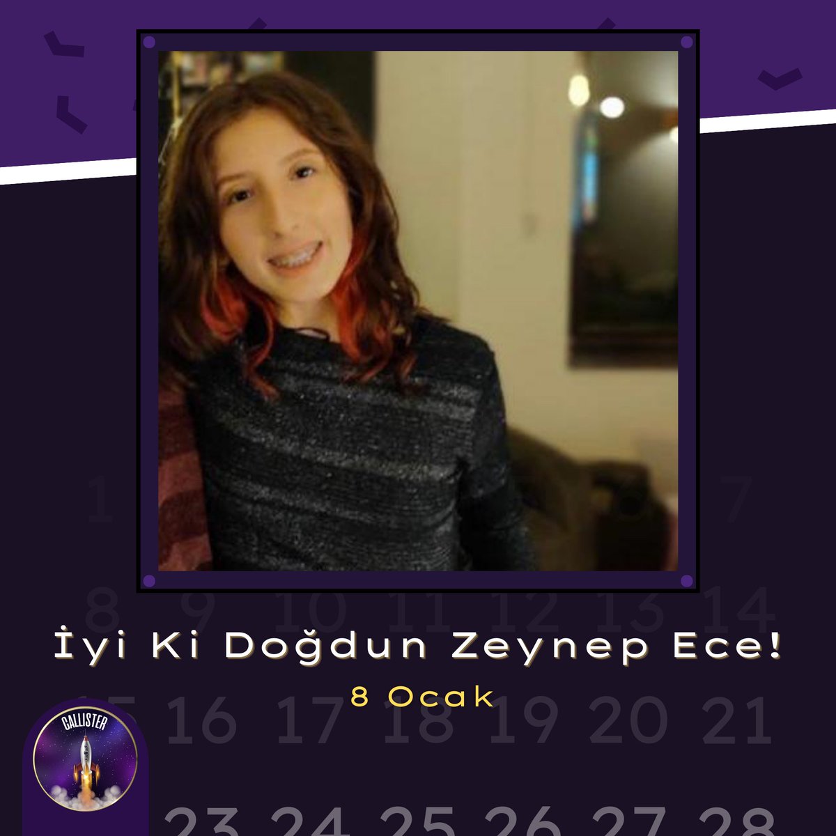 callisterfrc's tweet photo. PR ekibi üyemiz Zeynep Ece'nin doğum gününü kutlarız 💜🎉

4 kelimeyle Zeynep Ece kimdir?
"Sevecen", "İyi Kalpli", "Yardımsever", "Kedi" https://t.co/QMhkJUAEcL