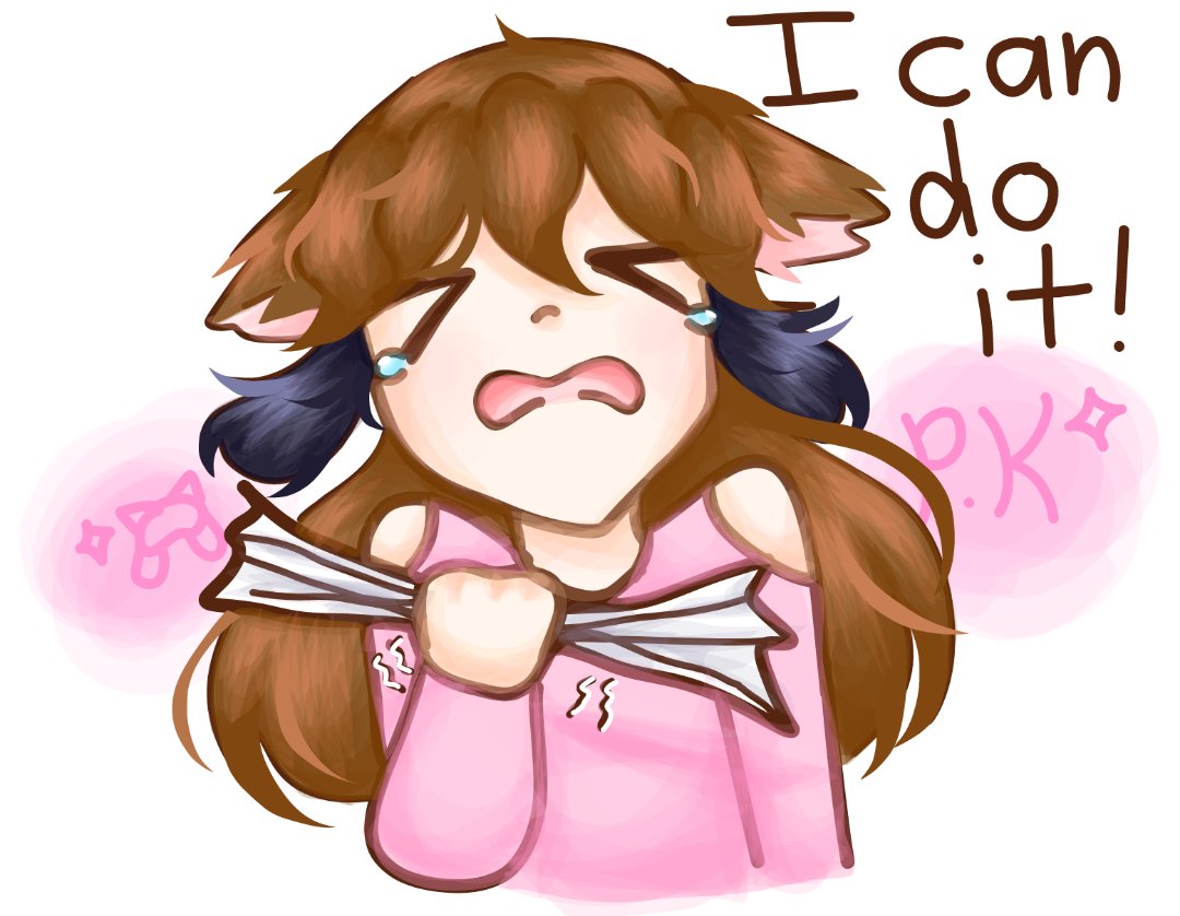 PupKitSparkles's tweet photo. I can do it!

or I hope so, in frustration and struggles with my wips in hand T T https://t.co/v1msF6X55D