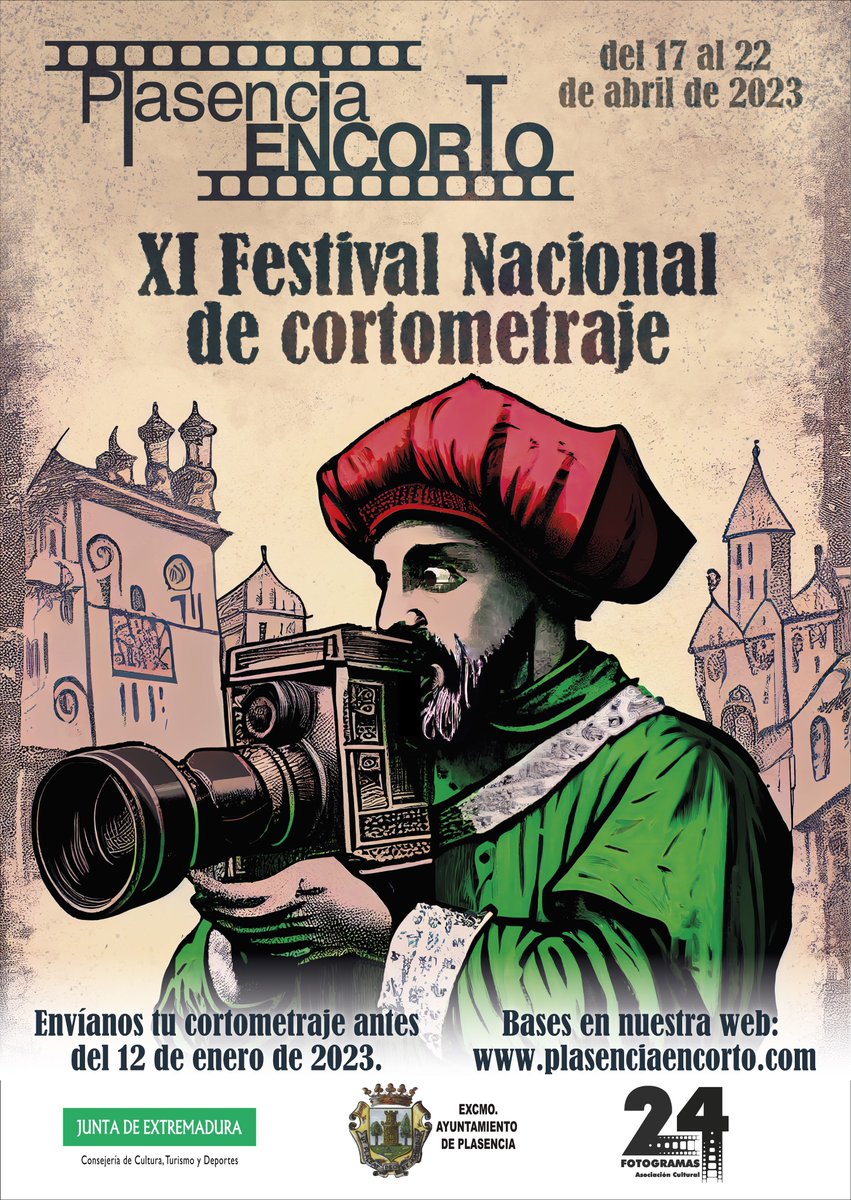 ÚLTIMOS DÍAS! n9.cl/ruach
🎬 XI Festival Nacional de Cortometrajes #PlasenciaEncorto.
Deadline: 12 enero
🎥 Bases completas ➡️ n9.cl/8ebkf
.
Del 17 al 22 de abril de 2023 en #Plasencia - #Extremadura 
.
@juntaEx_Cultura <a href="/Ayto_Plasencia/">Ayto. de Plasencia</a>