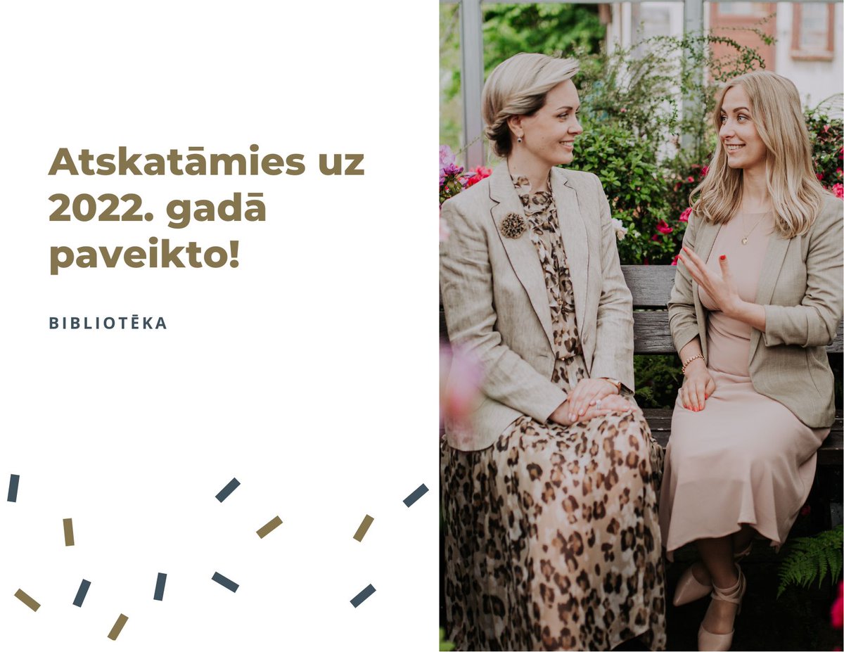 Jauns posms ir sācies, iepriekšējais noslēdzies, un mēs ar gandarījumu varam atskatīties uz 2022. gadā paveikto.
Paldies jums, mīļie sekotāji, par kopā būšanu un lasīšanas veicināšanas projekta “Bibliotēka” aktivitāšu atbalstīšanu. 
Sirsnībā, projekta “Bibliotēka” organizatores.