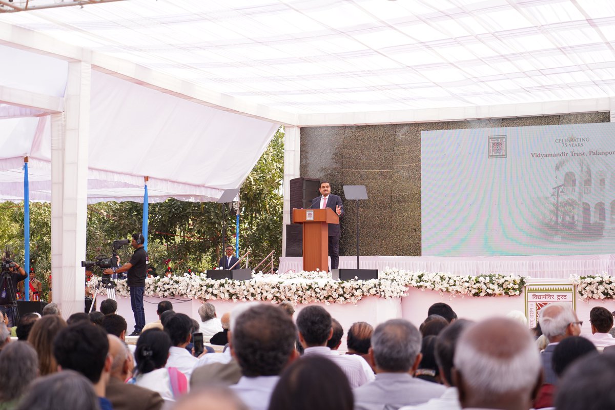 Our Chairman, <a href="/gautam_adani/">Gautam Adani</a> addressed the students of Palanpur Vidyamandir in Banaskantha, Gujarat. He shared his childhood memories and spoke about his journey, his days of struggle and learnings. His vision inspired them to dream big and make India proud.
#GrowthWithGoodness