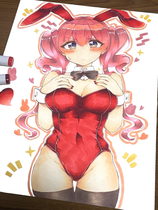 ツムギ(バニーガール)描いたよおひねりさせてツムギちゃん……#プリコネR 