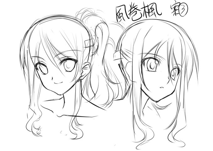 PCの奥底からサルベージした「恋する乙女と守護の楯 薔薇の聖母」ヒロインボツキャラ案。教師・風巻 楓ボツ案3。決定稿に近づいた感じ。ヒロインはこれで全部。明日からは「ラフデザインの何処かパーツが使えれば」…とキャラ設定に従わず描いた雑多ヒロインのボツ案とか出していこうかと。#恋楯 