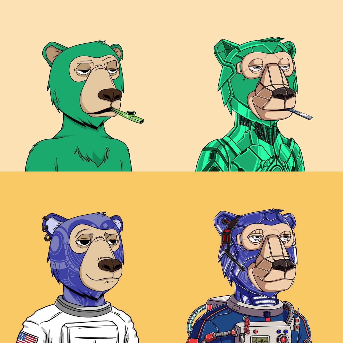 peeka_z's tweet image. Transformed 2 of my bears into Machine! @OkayBearsYC #MvM #OBYC