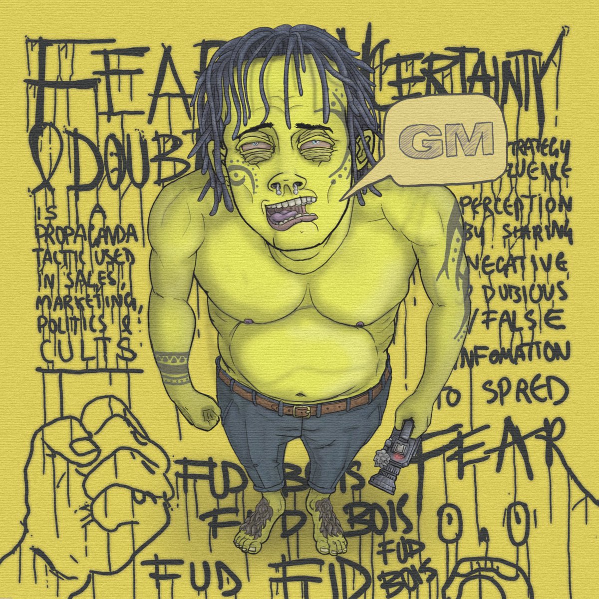 GM 🥱 

"Has anyone seen my shirt?"🤷‍♂️ 

Final day of our FUDlist purge - last chance to retain it in our discord mfudders 🖕

discord.gg/fudbois