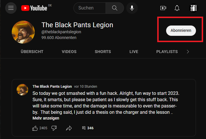 C4K96's tweet photo. Our friend @BPLTEX over at "The Black Pants Legion" on YT had his channel hacked and lost a bunch of subscribers. Videos are now mostly restored.
Please make sure you are still subscribed, as YouTube had unsubscribed us too.
#Battletech #Mechwarrior #TexTalksBattletech https://t.co/eJwyHB77rQ