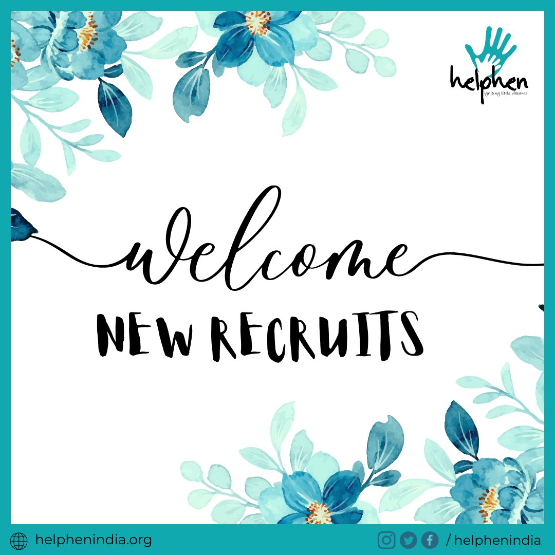 HelphenIndia's tweet photo. Congratulations to the #recruits who made it to #HelphenIndia. We are excited to welcome our new team members. We are confident that your abilities will play an instrumental role in creating #beautifulmoments, carrying forward Helphen India's #goal of 'Igniting Little Dreams'. https://t.co/fkkmMN53tO