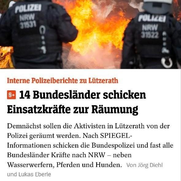 Und dieser ganze Aufwand nur, weil der Staat meint, dass Konzernprofite wichtiger sind als der Kampf gegen die Klimakrise 🤯

Wir spielen euer Spiel nicht mit und machen #LützerathUnräumbar!