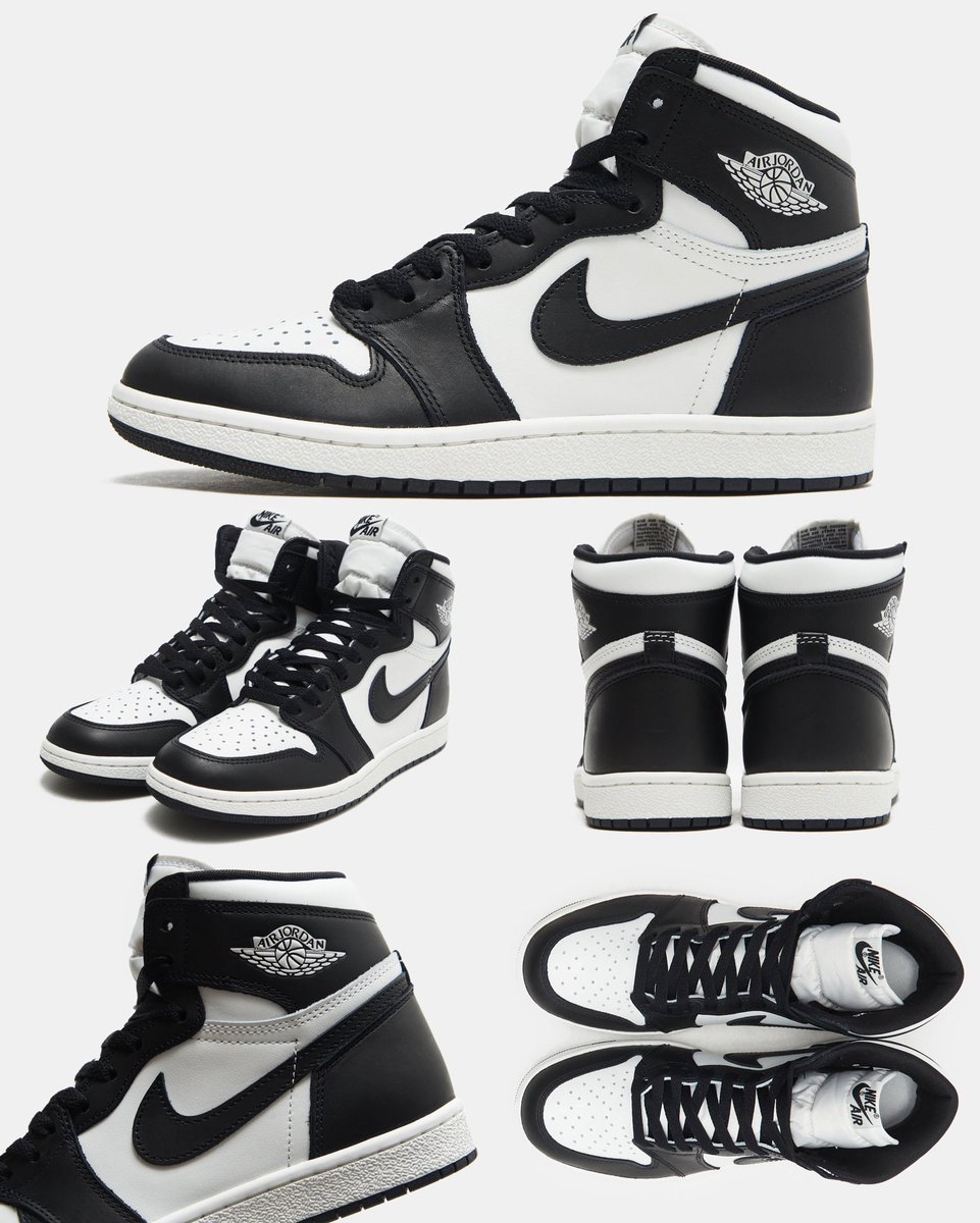 Sneakerologue's tweet photo. Nouvelles images de la Air Jordan 1 High ‘85 “Black/White” ! 🐼

Sortie prévue le 15 Février https://t.co/XzbYSuQGUi