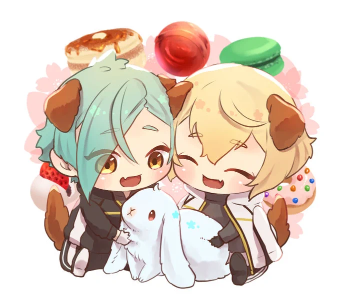 年賀的な犬ちゃんの絵は原稿終わったら描こうと思うけど、そういえばウサギと一緒の犬ちゃんは描いてたなと思い出した 