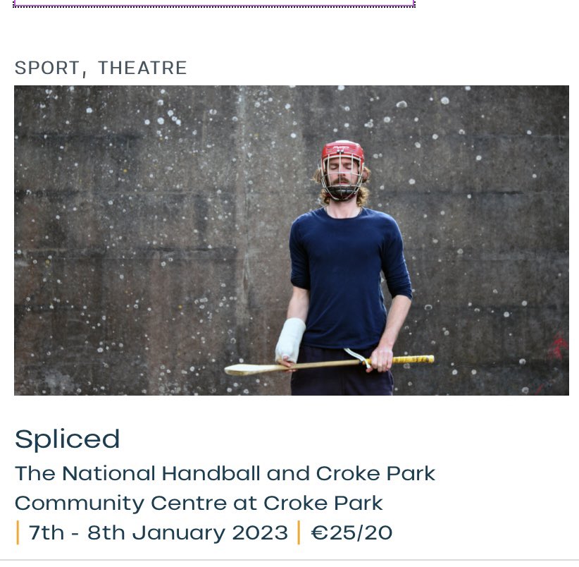 Applause to Timmy Creed for #Spliced <a href="/firstfortnight/">First Fortnight</a> - great writing and performance 👊 and a medal to <a href="/DubGAAOfficial/">Dublin GAA</a> for ‘letting’ this slice of real life into Croke Park. It speaks to a lot of GAA players and to all of us on the sidelines 🎭🏅