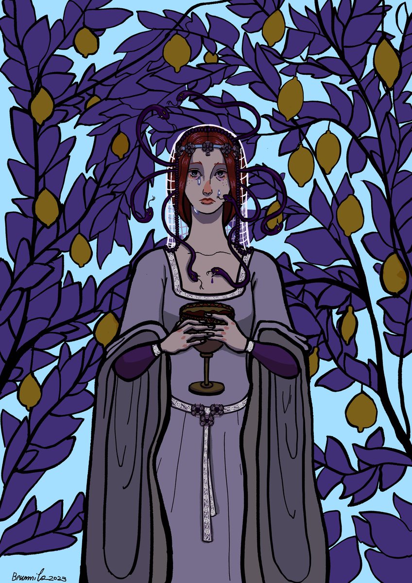 “I dreamt of a maid at a feast with purple serpents in her hair, venom dripping from their fangs.”
#ASOIAF #sansa