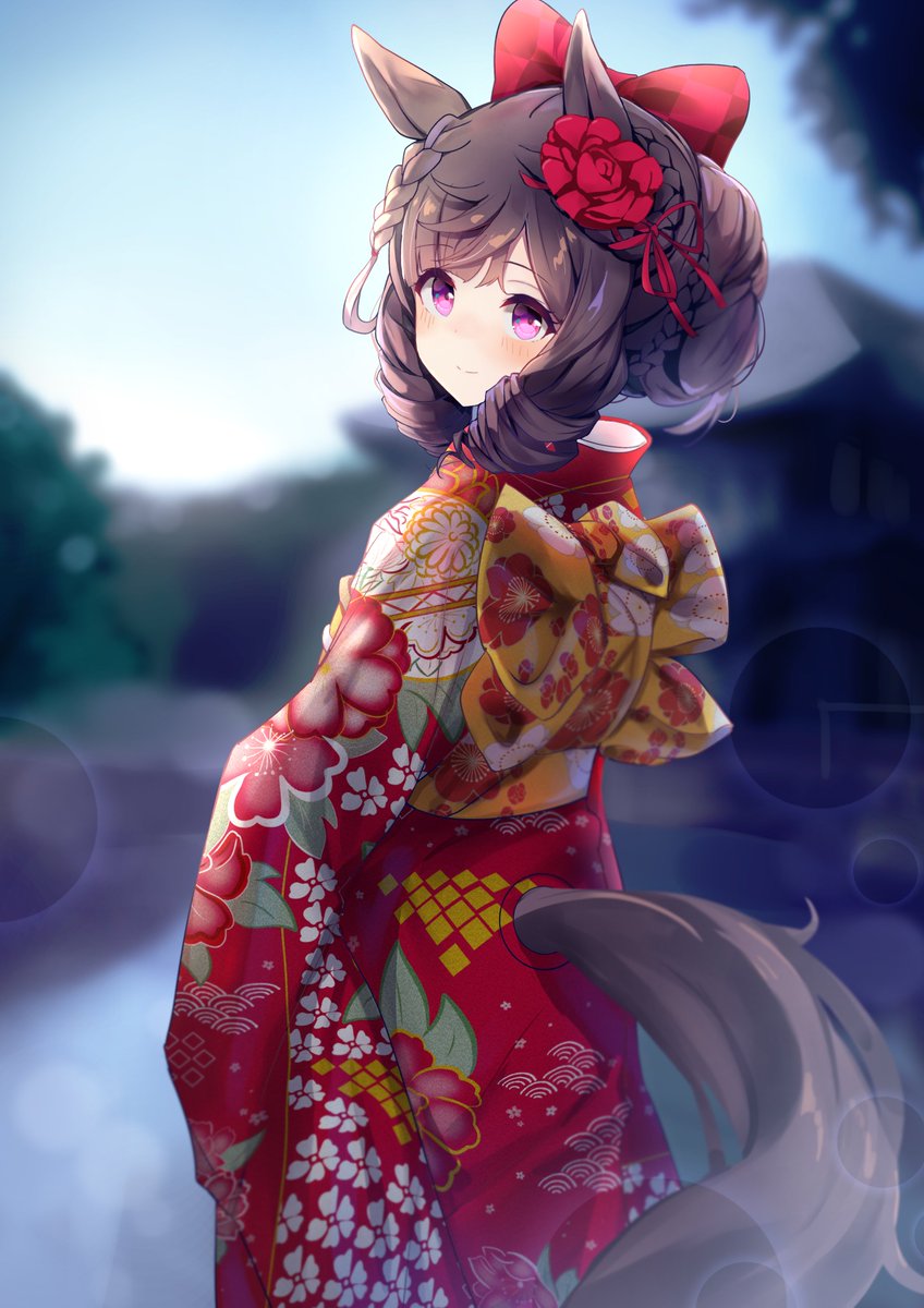 1girl tail animal ears japanese clothes kimono horse ears horse girl  illustration images