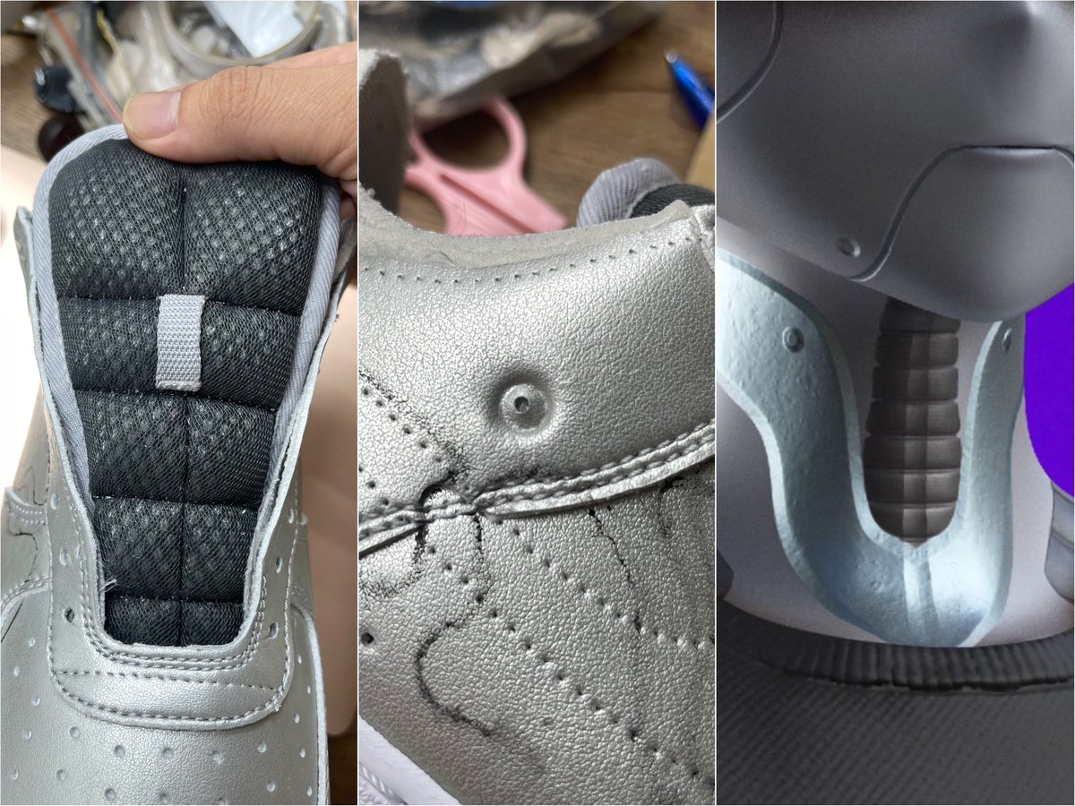 Making a second pair of CloneX custom joint, this time I’m trying out a Robo skin DNA. Found a good AF1 shoe-base and also testing out some trait craft on the shoe tongue. 👅 #CloneX