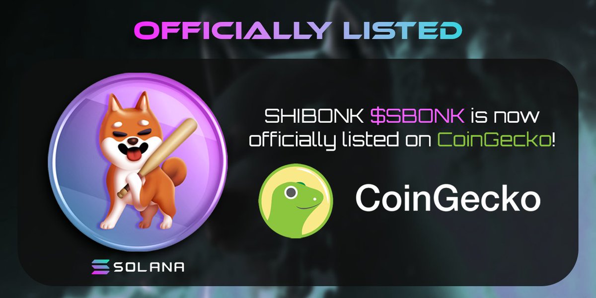 Thank you <a href="/coingecko/">CoinGecko</a> for listing SHIBONK, we appreciate you 🫡

Want some free $SBONK?
➡️Like + Rt &amp; Follow
➡️Add our CG listing to your watch list
Link: coingecko.com/en/coins/shibo…

Comment Proof with wallet address below 👇
#BONK #shibainu #shiba #SolanaAirdrops  #airdrop #Giveaway
