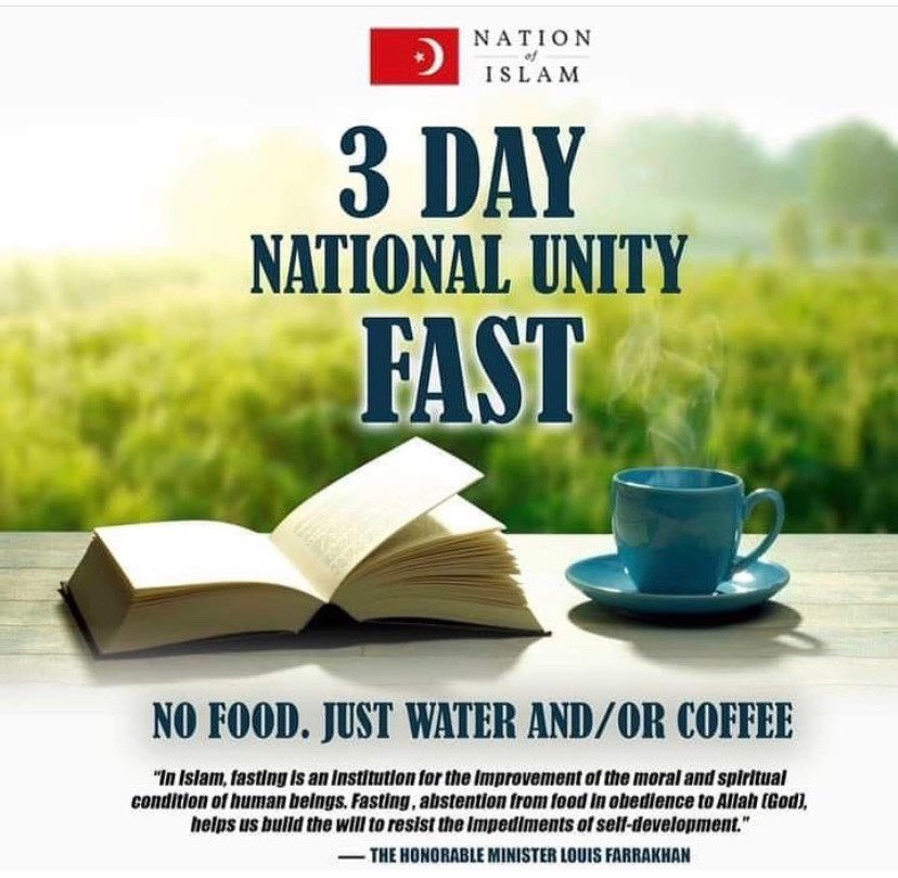 Renata564's tweet image. "The Honorable Elijah Muhammad has taught us that Allah (God) had always intended long life for the righteous." ~The Honorable Minister Louis Farrakhan

Day 3
May Allah bless us with a healthy and successful fast!
Enjoy your evening meal!

 #3DayNationalFast #HTETL