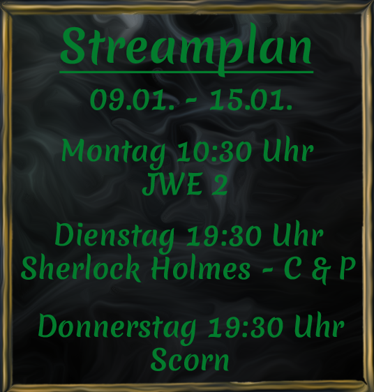 chris__kane's tweet photo. #streamplan #kw02 #TwitchDE #twitchstreamer #kleinerstreamer #jurassicworldevolution2 #scorn #SherlockHolmes #chriskanetv https://t.co/kd506jVPfl