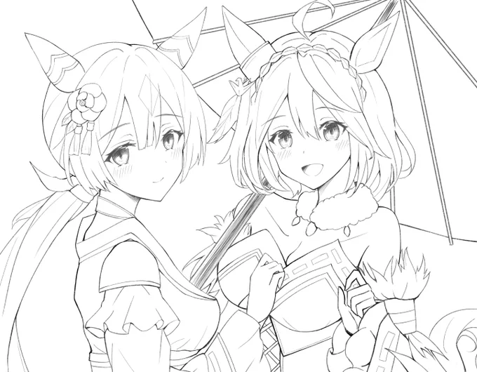 お正月キタサトwip
#ウマ娘 