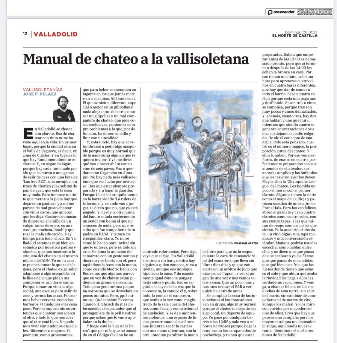asanjoseperez's tweet photo. Qué bien escribe @MagfcoMargarito y qué bien refleja el espíritu vallisoletano en @nortecastilla. Junto con @ignaciopeyro,  uno de los grandes articulistas de este país, sin duda. https://t.co/ms39sSCI5k
