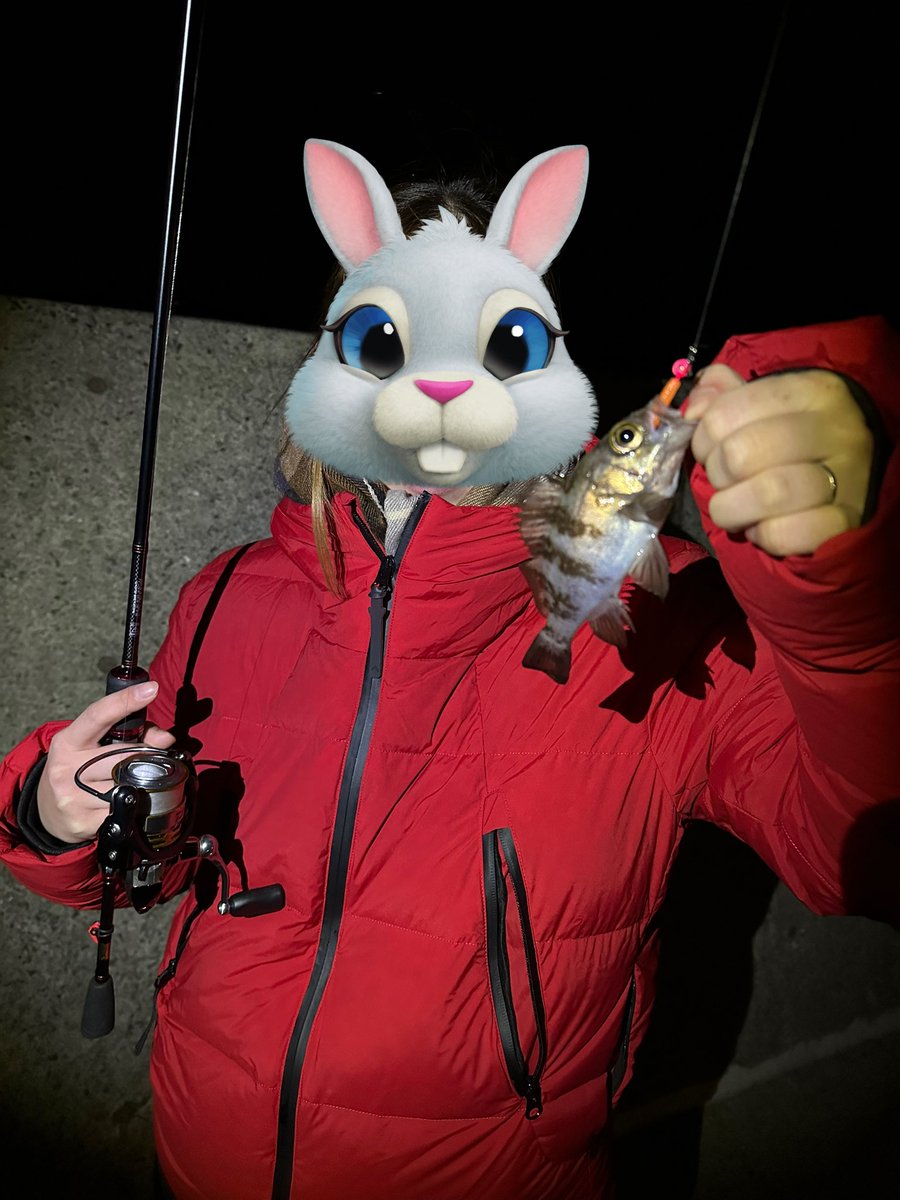 akiaki1800's tweet photo. 釣り初めは嫁氏と🎣
初メバリングでメバルゲット出来て喜んでくれた☺️ https://t.co/4kraNSmjBi