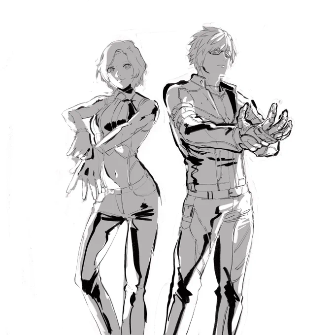 また反応も頂けているので、おまけ!ラフです。この時点ではもっと足の方まで描いてました…あとライティングも全然違いました。 