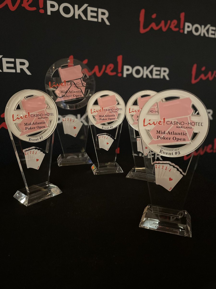 _ChrisMcCall_'s tweet photo. Day 5 here @LivePokerRoom which awards 4 #trophies 🏆!

Day 2 of Event #3🏆 @ 11:15a

Event #7 Ladies NLH powered by @PokrLeagNations @ 1:15p🏆 

Fan Favorite Event #8🏆 🏆 #TagTeamSwitch @ 5:15p

#RunGood #pokertournaments #Womeninpoker #MAPO2023 https://t.co/zyFdhs26Su