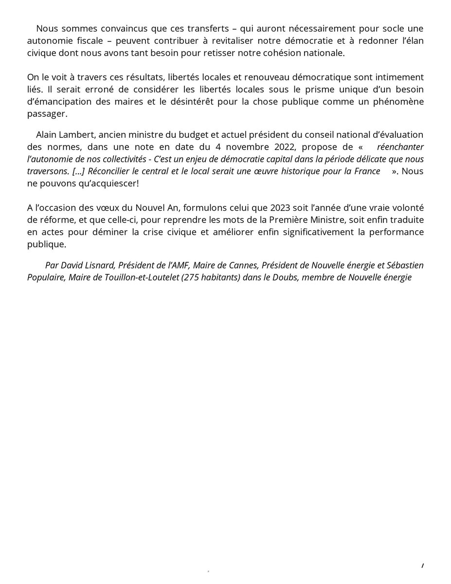 Seb_Populaire's tweet image. « Libertés locales et renouveau démocratique sont intimement liés » - Tribune dans @atlantico_fr co-écrite avec @davidlisnard, @PresidentAmf. Bonne lecture ! @Nouv_Energie -  atlantico.fr/article/decryp…