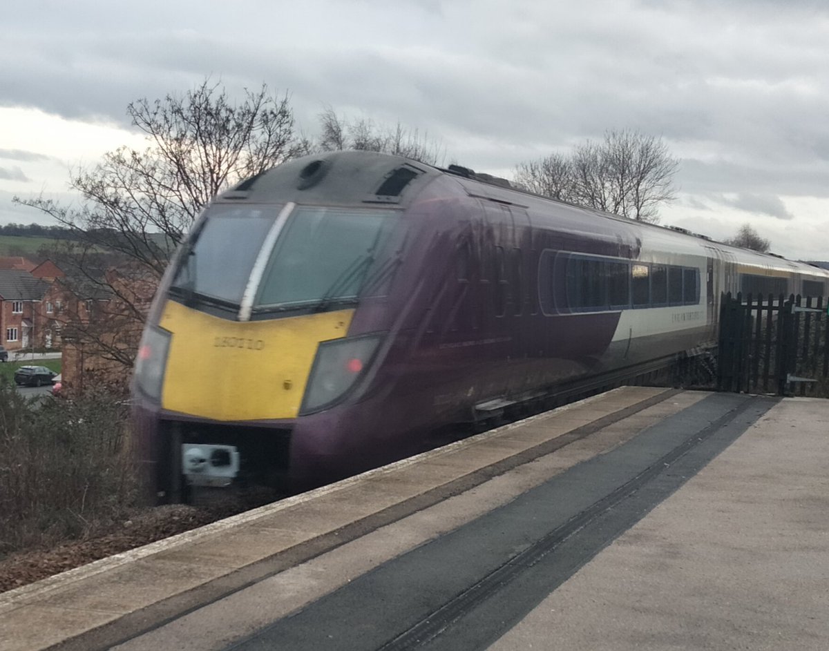 Not the norm through Swinton this afternoon EMR 180110 
#class180 #EMR #trains