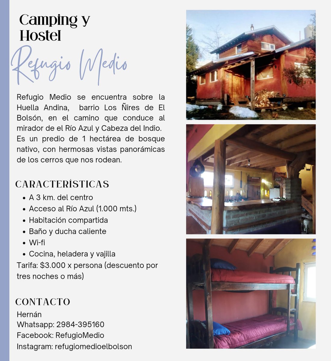 laraaRavicule's tweet photo. Mi tío con su familia después de mucho esfuerzo y trabajo logro abrir su camping y hostel en El Bolsón, pero todavía no tubo mucha difusión... Tiene unos paisajes hermosos y está en precio para ir,me ayudan a compartir 🙏🏼❤️ Refugio Medio El Bolson en Instagram🌲⛰️ https://t.co/OMnvd7wDEN