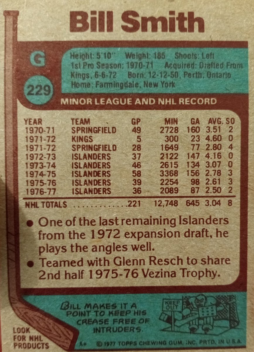 SportsTradingC4's tweet image. Winner of four Stanley Cups as a goalie with the New York #Islanders as well as being credited with being the first NHL goalie to score a goal,back on November 28,1979:Billy Smith.#NHL #BillySmith #HallOfFame