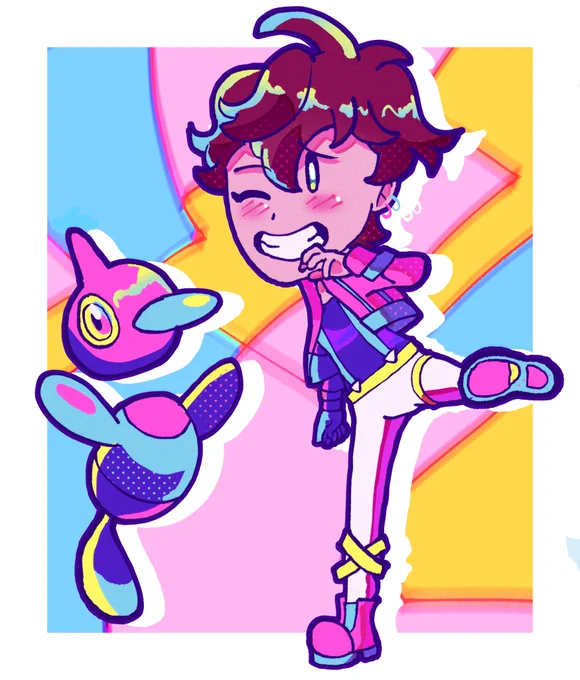 #FankidWeek2023 Day 1 - Pokemon  Ace (Hilda x Rosa kid) and Porygon Z 