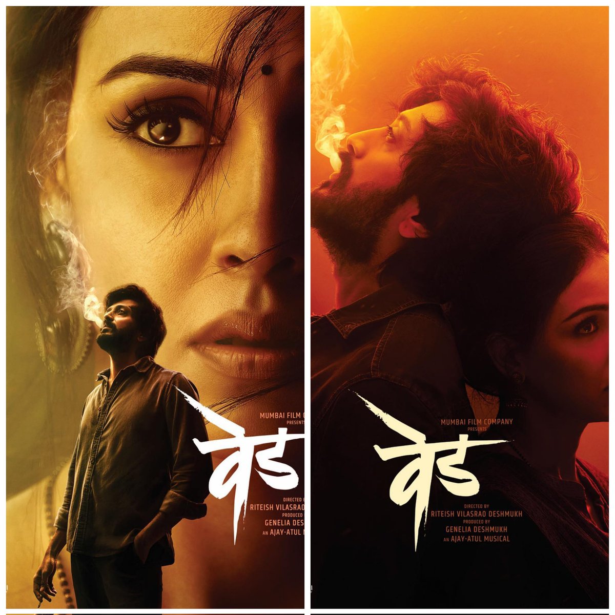 ReviewBollywoo1's tweet photo. Watched #Ved 2nd Time Today in Jam-Packed Theatre 🔥 Deserving Blockbuster. @Riteishd killed it with his performance. But, honestly i feel @geneliad's Character is the soul of the film. She justify her role. Ajay - atul's Music took this film to the next level. Specially (besuri) https://t.co/ph5JvyaM68