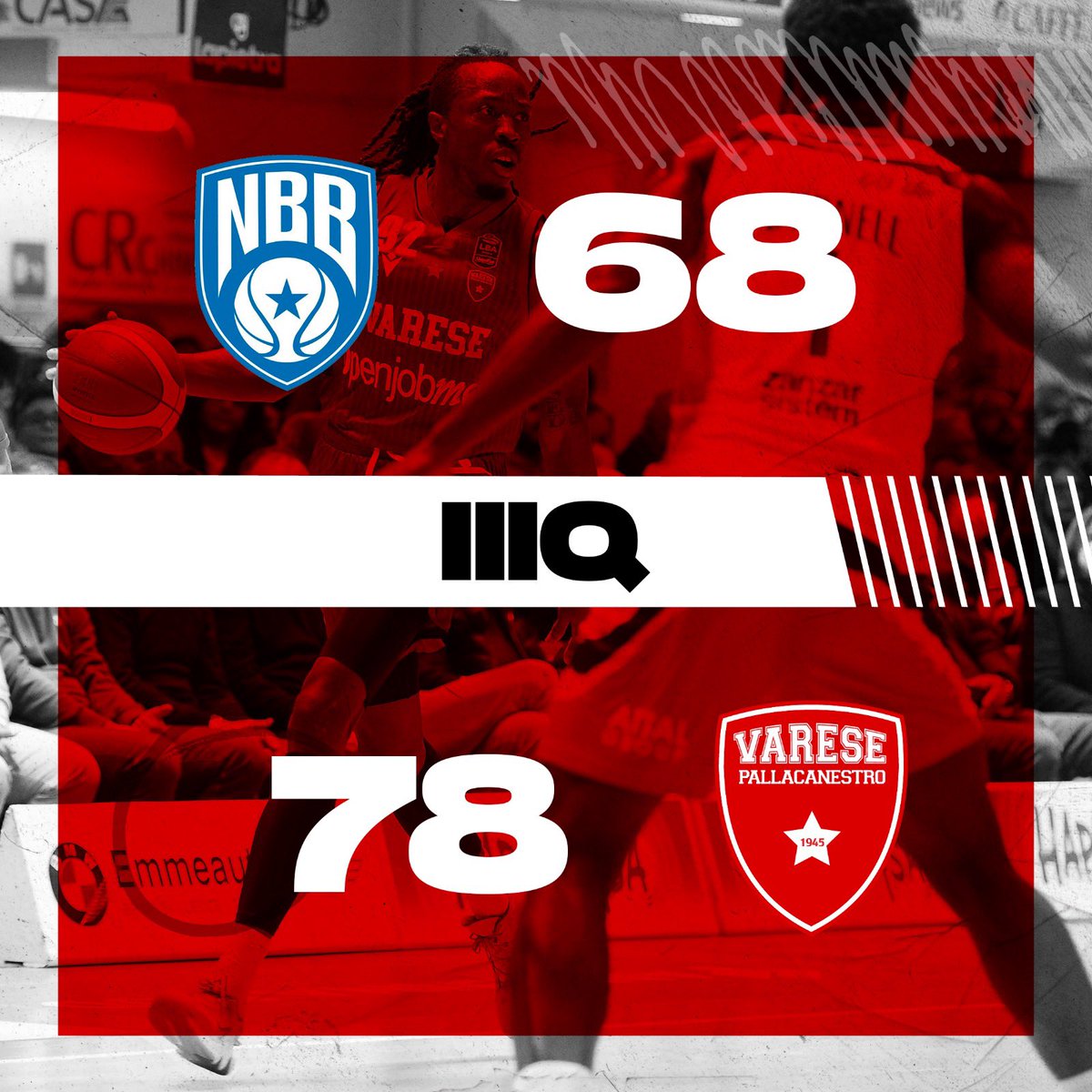 PallVarese's tweet photo. Vantaggio in doppia cifra anche al 30’🤞
#BriVar #NoiSiamoVarese https://t.co/C2S5fAv0Fz