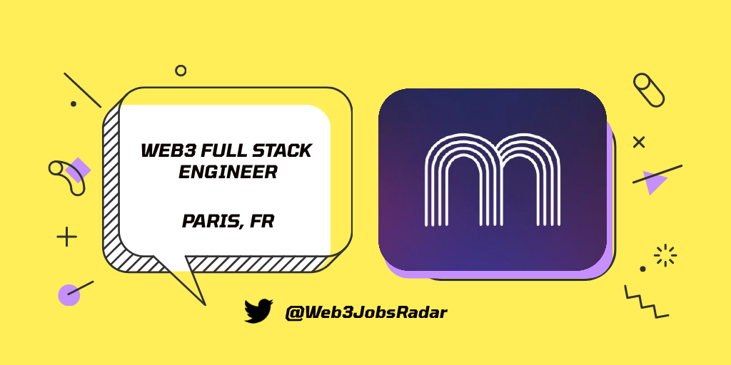 Web3jobsradar's tweet photo. Web3 Full Stack Engineer at @multisHQ 

📍Paris, FE (partial remote possible)
💸 up to 75K € / year
🧰 You will leave your mark on a product at the crossroad of Cryptocurrencies and Fintech 

👉 Apply: https://t.co/cL0bviru99

#web3jobs  #fullstackjob https://t.co/qcEe7qUxk3
