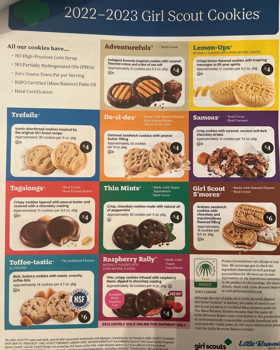 GIRL SCOUT COOKIES FOR SALE! Inbox me to place an order. Cookies are $4/$6 depending on the flavor (see the order form). Thanks in advance for your support! 😊