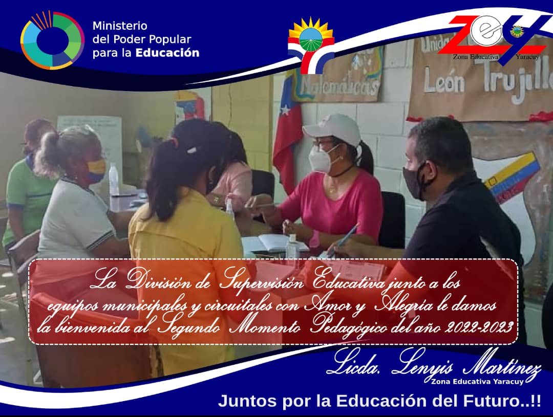 CDCEYaracuy's tweet photo. Los directores, docentes administrativos, obreros, cocineras de la patria, así como los supervisores, se entran activos para regresar este lunes #09Ene a los planteles educativos y darle la bienvenida al segundo momento pedagógico #IntegracionLatinoamericana 
@MPPEDUCACION https://t.co/ZQtP9XKyg5