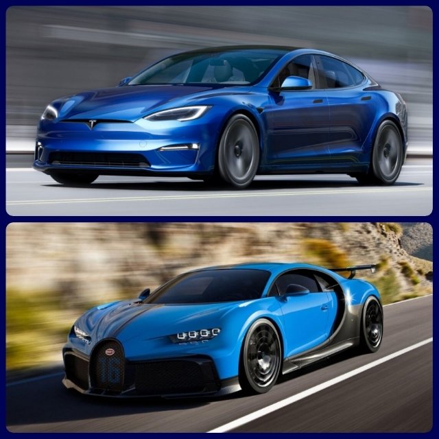 tonyschorr's tweet image. One of these cars does 0-60 in 1.98 seconds!

The other is a $3M Bugatti Chiron.

@Tesla $TSLA #ModelSPlaid #Bugatti