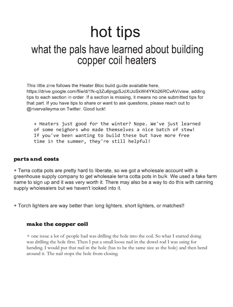 rivervalleyMA's tweet photo. here is a compilation of lessons learned from heater bloc 2022! happy to have these hot tips for our 2023 builds! thanks to all who contributed ❤️‍🔥 @HeaterBlocSd @HeaterBloc @Heaterblocphl https://t.co/gWRoOGfyjA