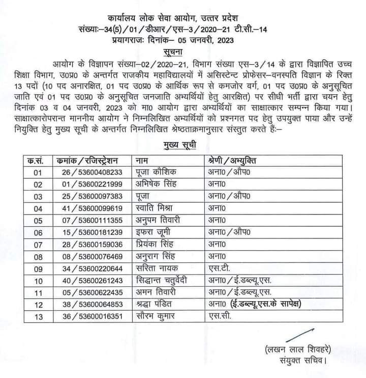 उप्र लोक सेवा आयोग द्वारा आयोजित राजकीय महाविद्यालयों में असिस्टेंट प्रोफ़ेसर पद के लिए जातिगत चुनाव व पिछड़ों की उपे़क्षा बताती है कि वर्तमान भाजपा सरकार में सामाजिक न्याय के नाम पर कितना अन्याय हो रहा है।