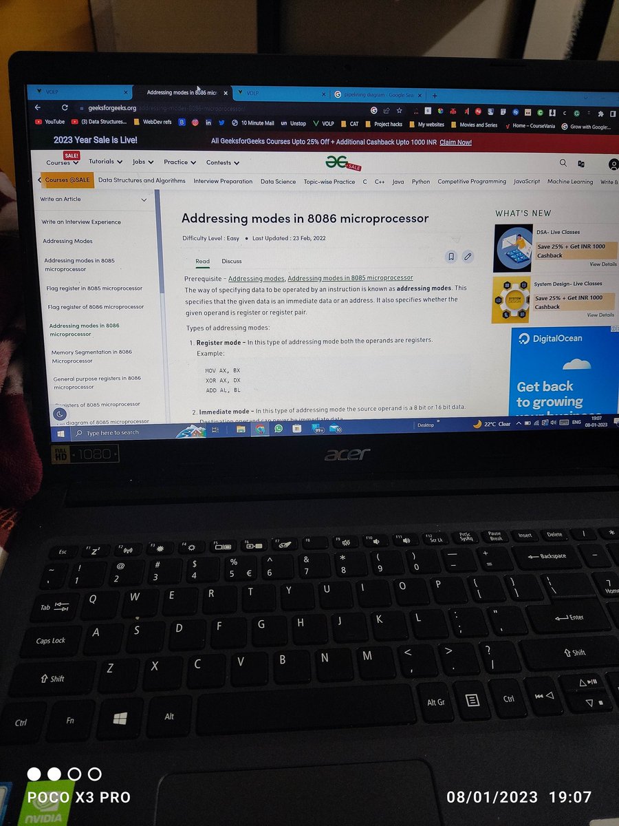 VGondepatil's tweet photo. #Day17 of #100DaysOfCode 
Started studying 8086 for college exams which I am clearly not interested in doing. Its quite hard to do this because there are no reference points to even start with.

#processorarchitecture https://t.co/gOfEaCUenc