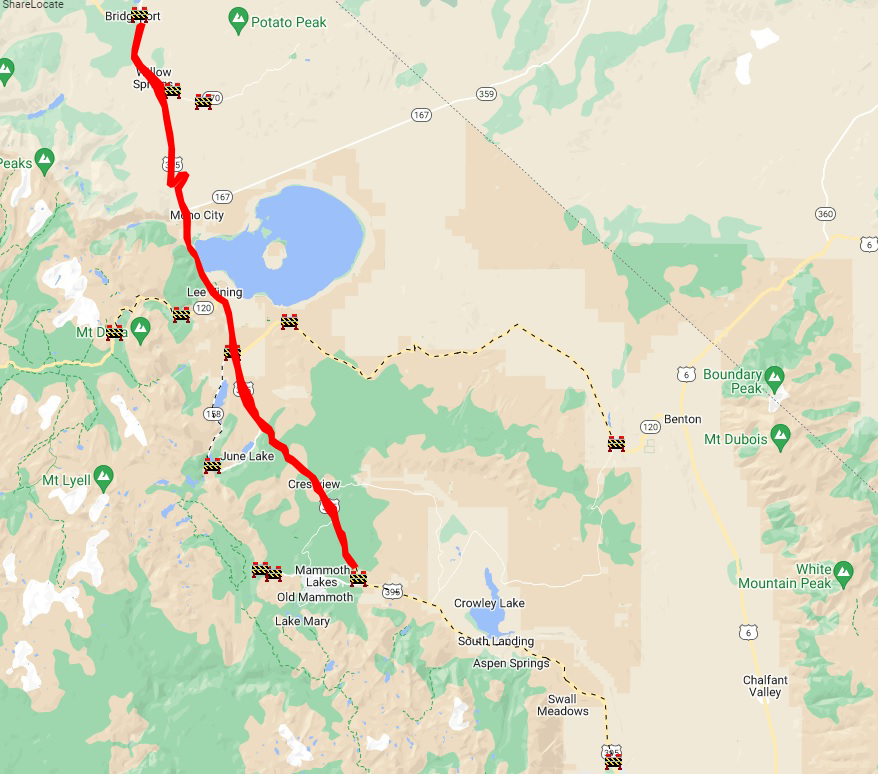 Caltrans District 9 on Twitter "ATTN DRIVERS U.S. 395 has reopened in