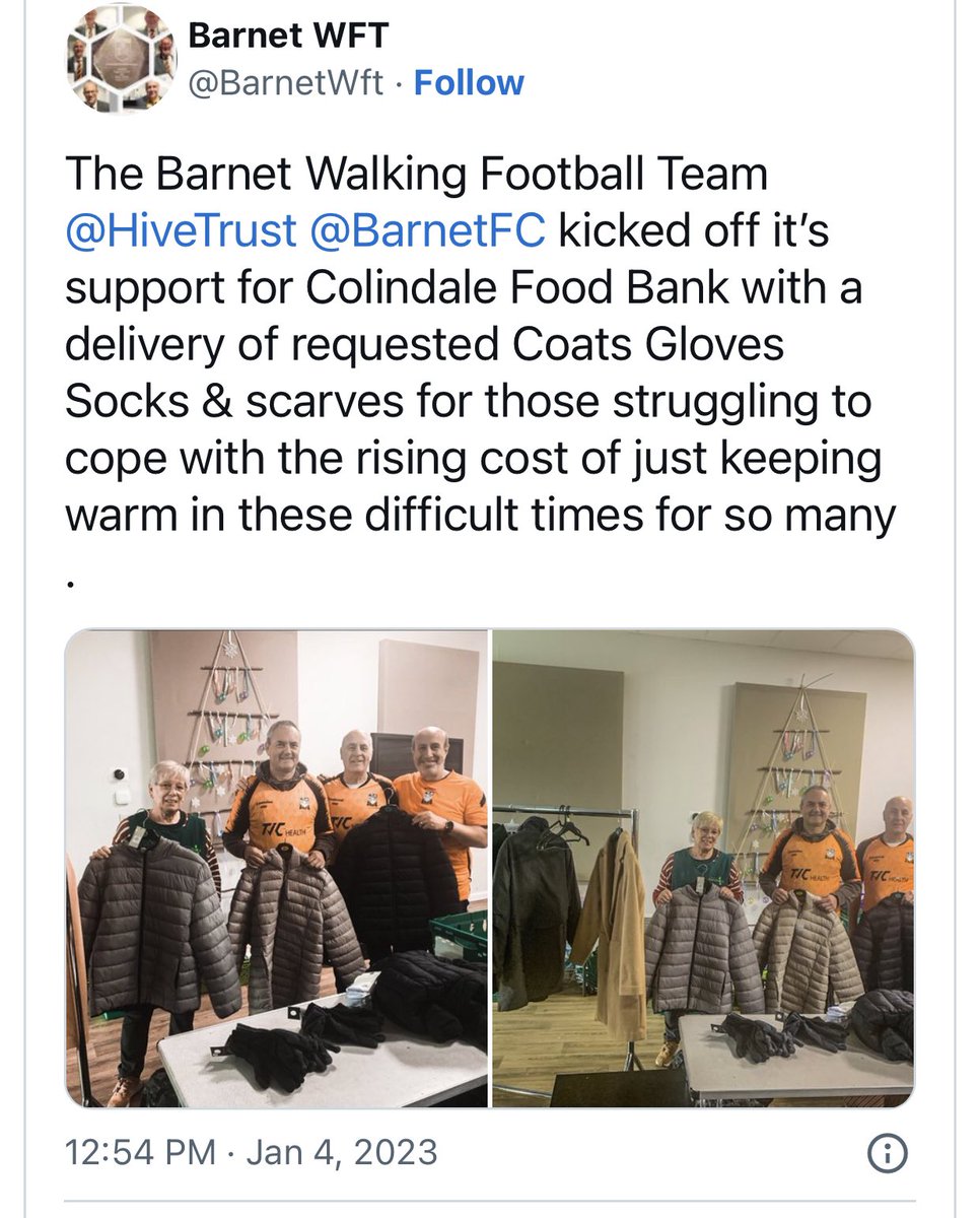 @Barneteye @time_nw @SaveRedlandLibr @13milepost @ColindaleFolk @met_eupaintings @Film_London @CricklewoodWFC @ABetterMillHill @MillHillMusicCo A massive thank you to @Barneteye and their call out of our work for @ColindaleFB this month collecting warm clothing coats gloves scarves etc and groceries toiletries