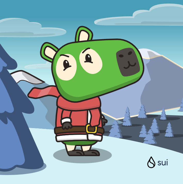 Greenboy: a man in the sky snow, cold weather  but my heart is warmth.
 #CapyHolidays