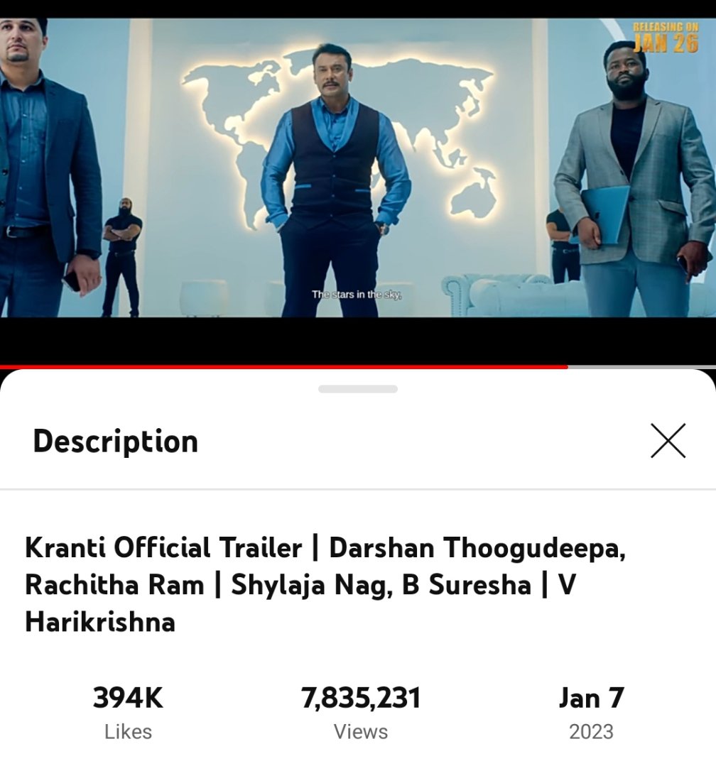 Gaja_Mallu1507's tweet photo. #KrantiTrailer Smashing Ytb with #Trending01, #7_8M views completed and #394K likes in 24Hrs.
👉 https://t.co/7lT2Nltb7k 👈
ಕರ್ಮ ನಿಮ್ಮನ್ ಬಿಟ್ರು, ಈ #ಕ್ರಾಂತಿ ಮಾತ್ರ ನಿಮ್ಮನ್ ಬಿಡಲ್ಲ!!!..💥🔥
#DBoss𓃰 | #Kranti | @dasadarshan
@Kranti__Film @Dbeatsmusik @harimonium @shylajanag https://t.co/Wfar3wyLyV